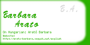 barbara arato business card